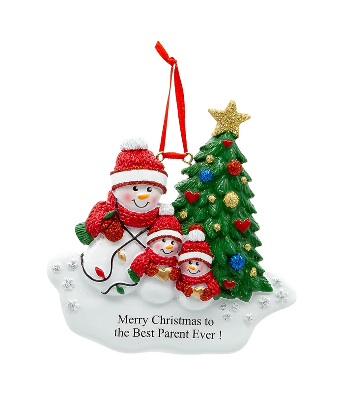 Kurt S. Adler - Single Parent With 2 Children Ornament For Personalization