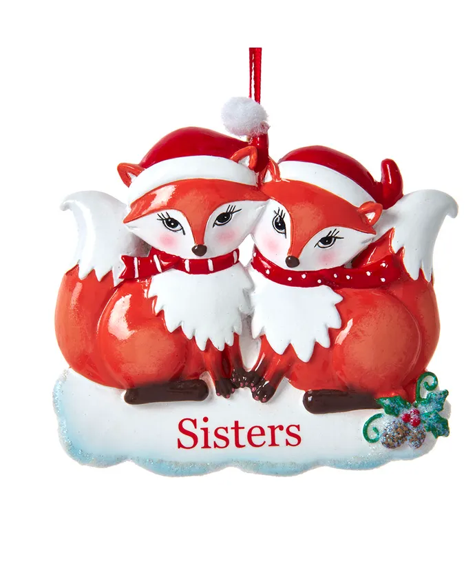 Kurt S. Adler - Sisters Fox Picture Frame Ornament For Personalization
