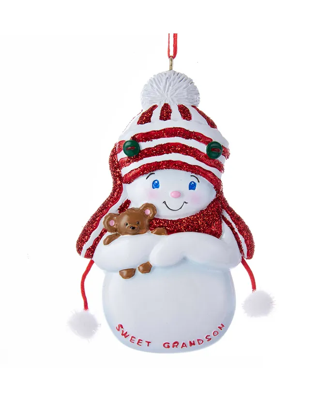 Kurt S. Adler - Snowboy "Sweet Grandson" Ornament For Personalization