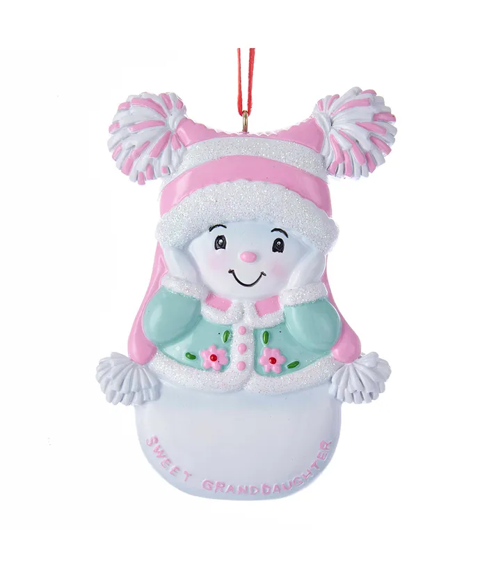 Kurt S. Adler - Snowgirl "Sweet Granddaughter" Ornament For Personalization
